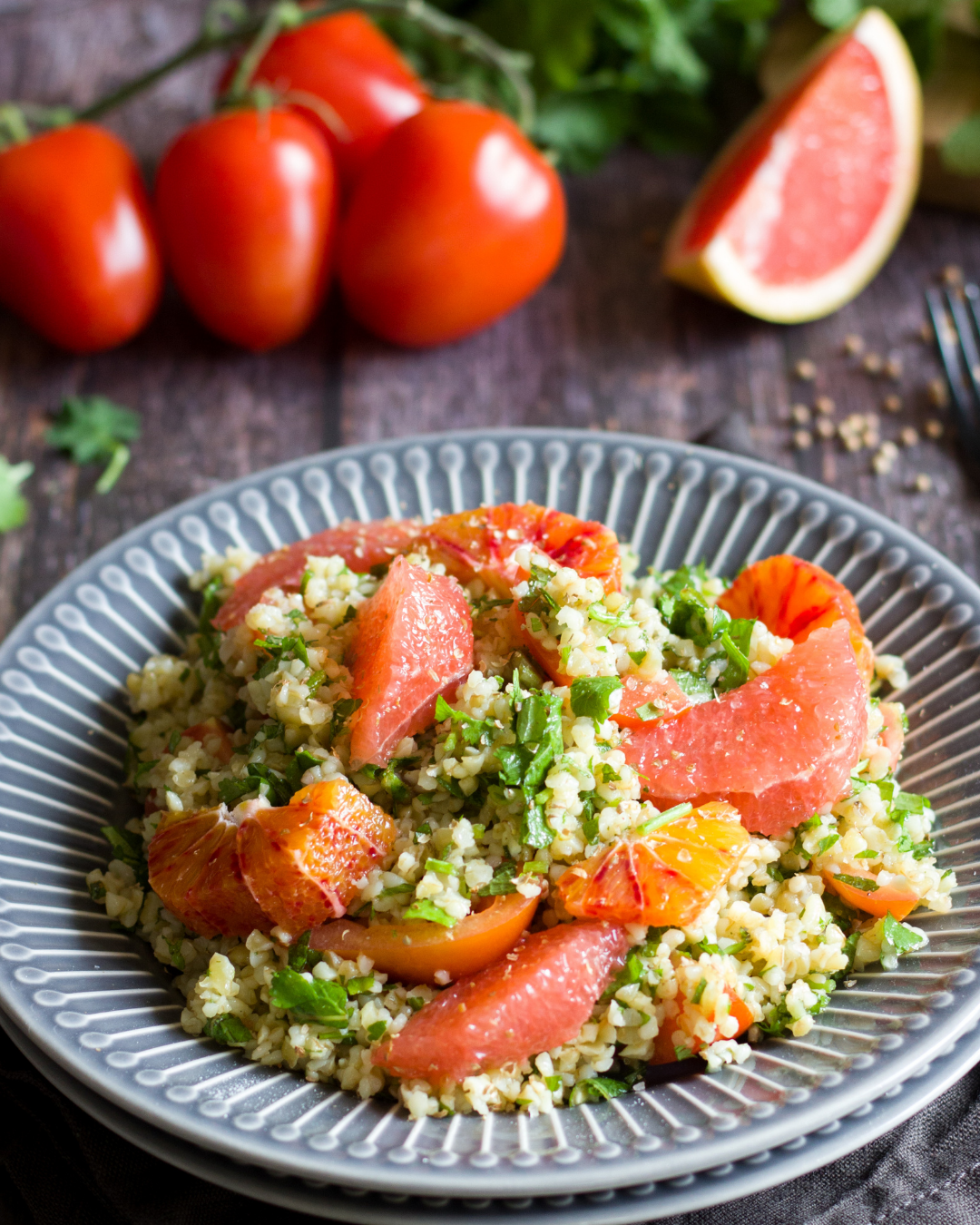 Citrus Bulgur Salad with Grapefruit, Blood Orange, and Herbs | Plant-Based Recipe