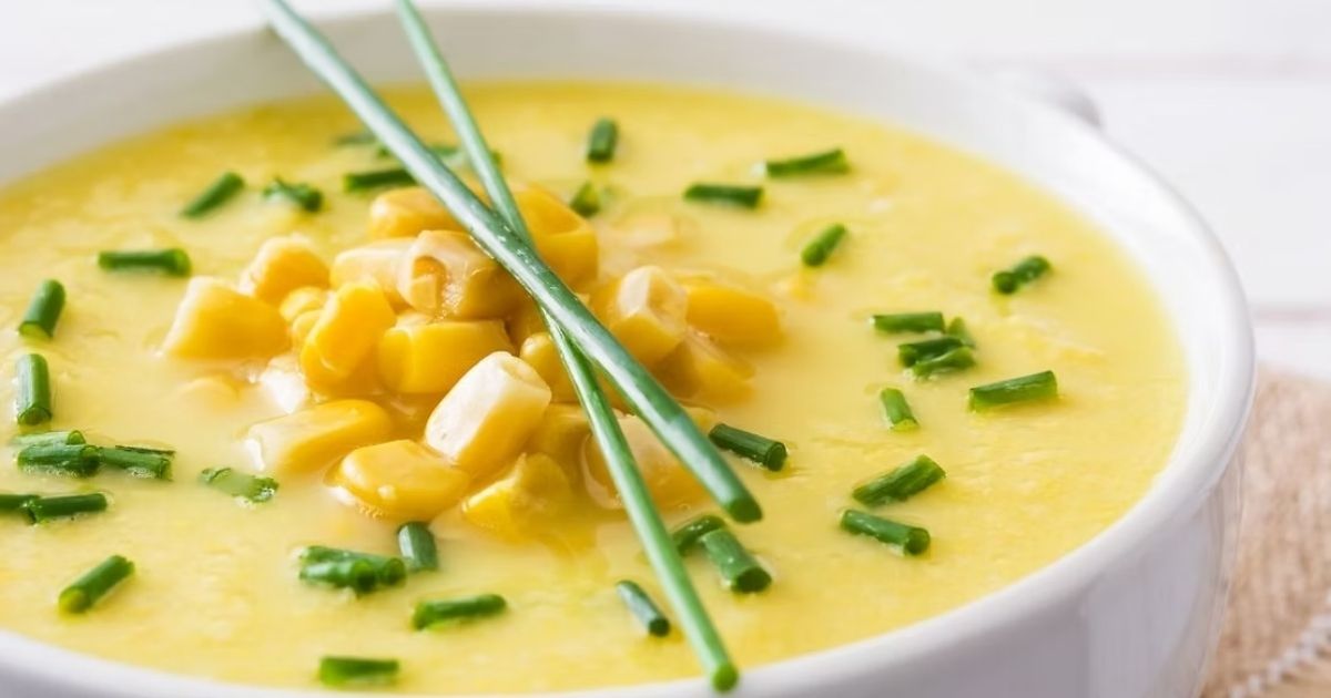 Corn Soup with Chives | Plant-Based Recipe