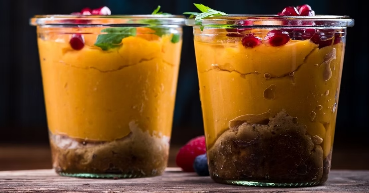 Spiced Carrot Pudding Cups with Pomegranate