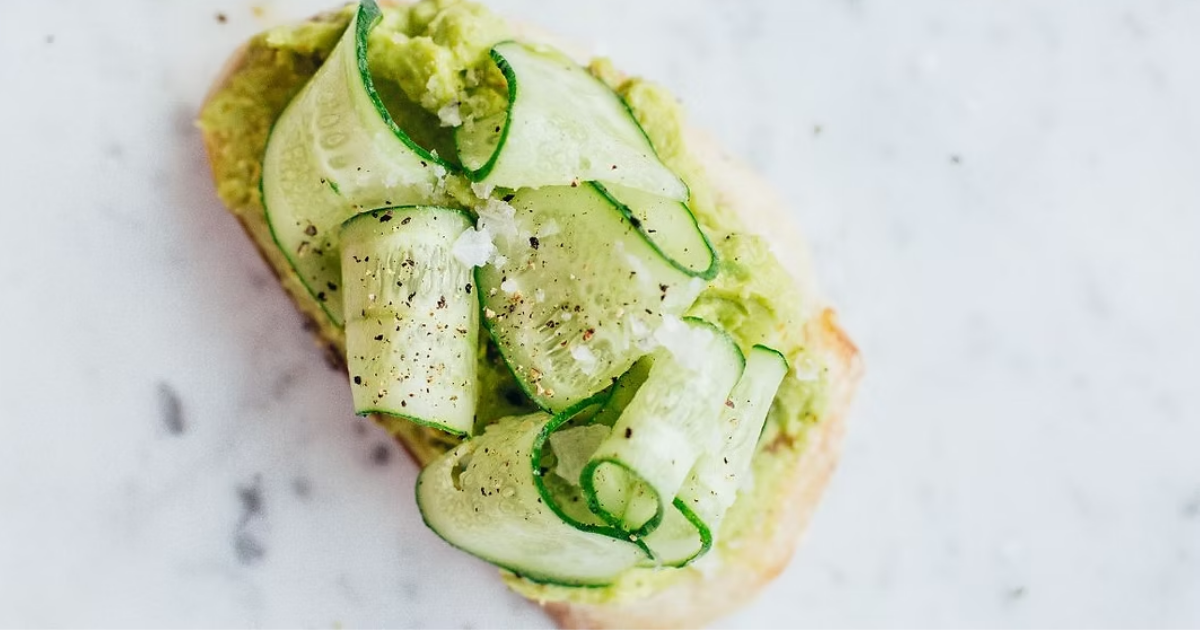 Cucumber Ribbon Vegan Avocado Toast with Sea Salt & Cracked Pepper Recipe 
