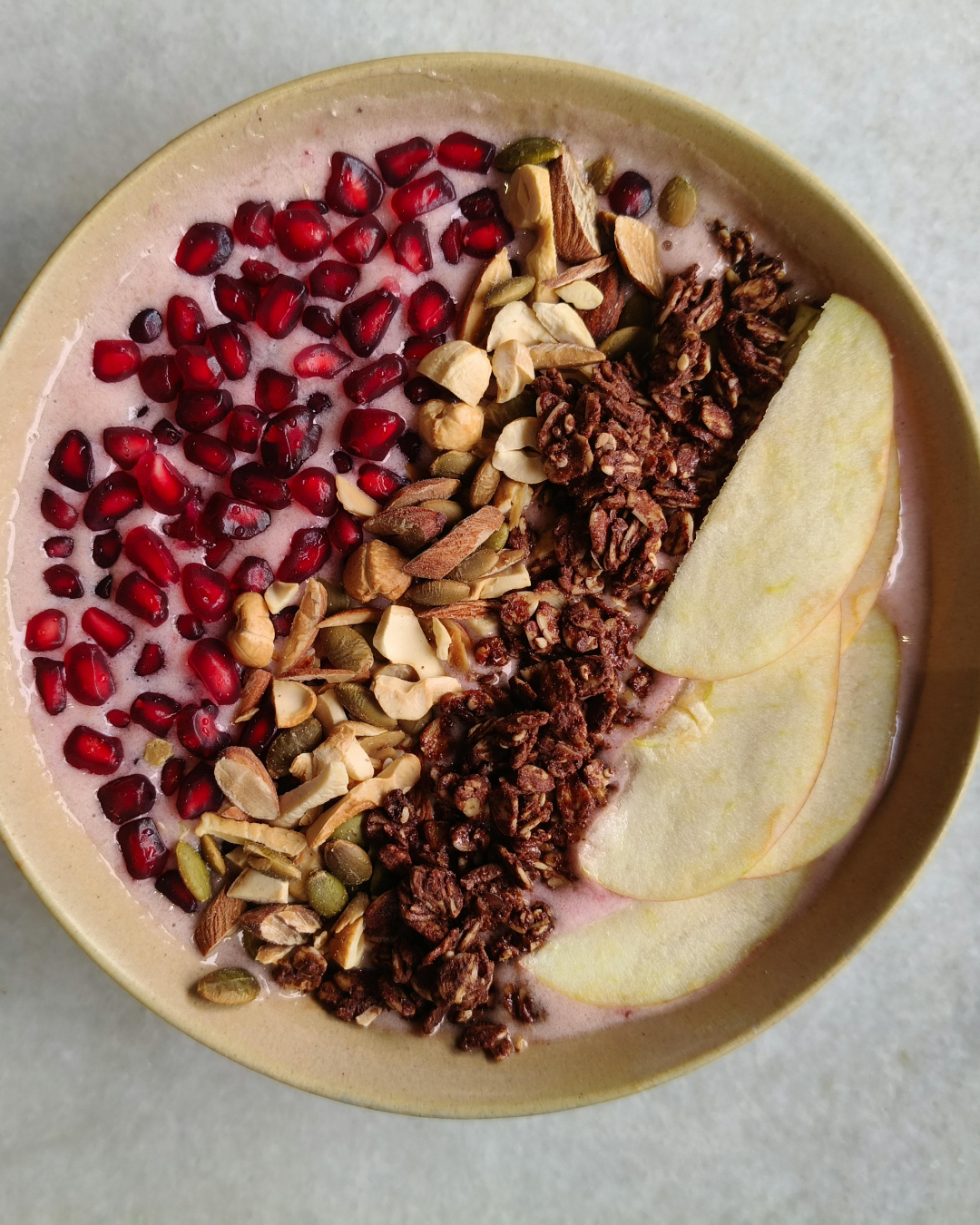 Coconut-Pomegranate Yogurt Bowl with Apple and Granola Recipe